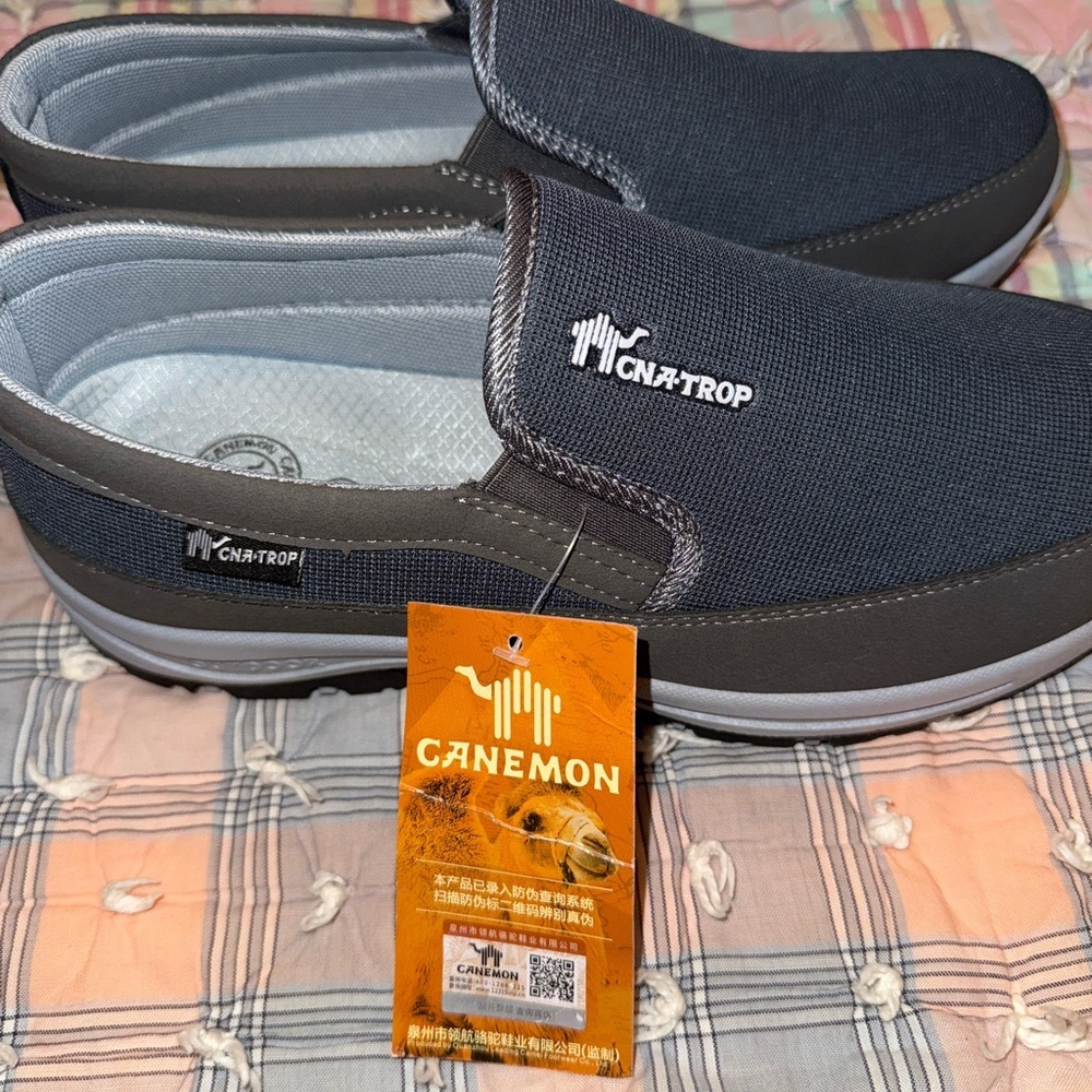 Canemon Blue and Gray Slip-On Loafers Size 44 NWT. (BT 4)